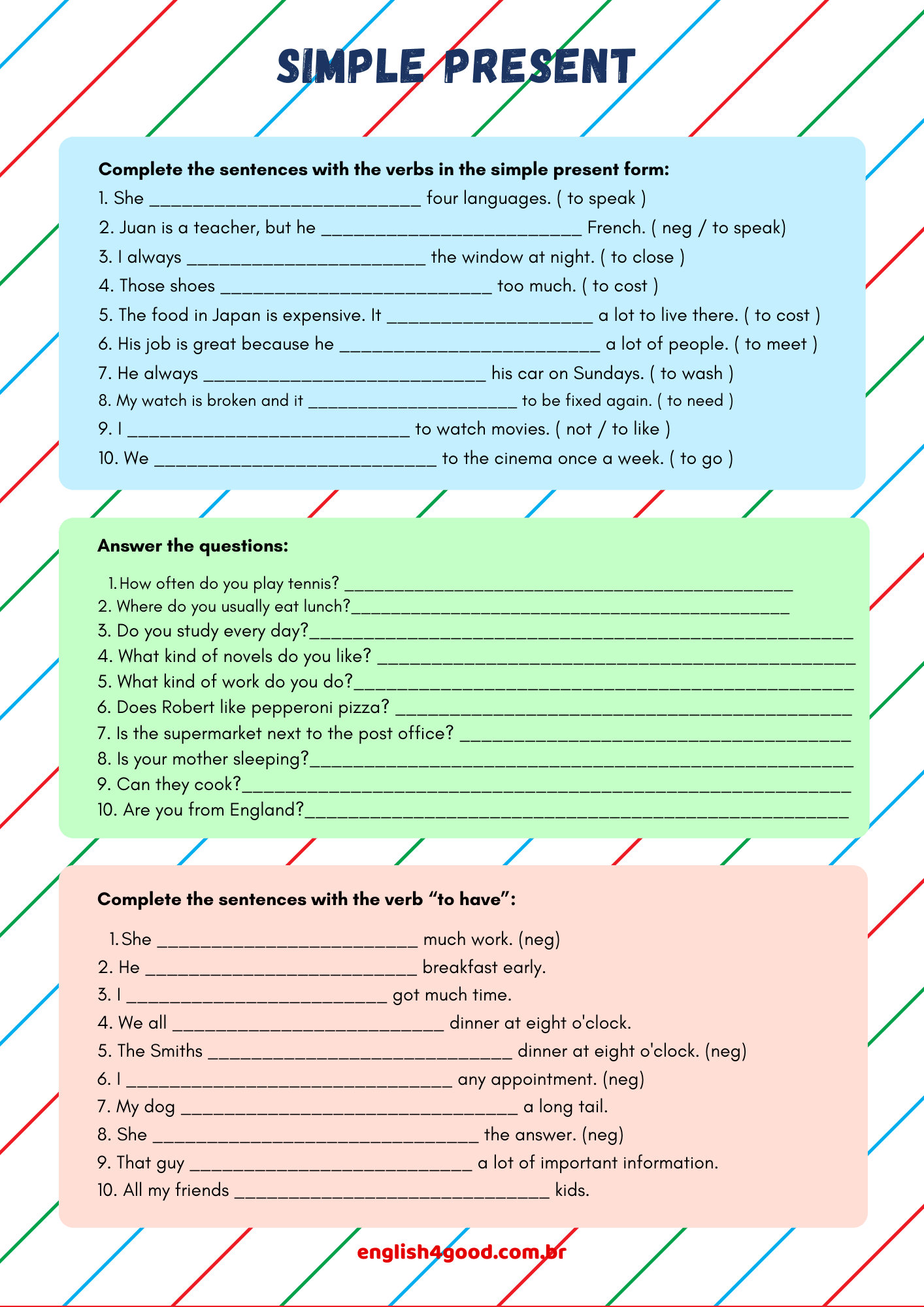 Simple Present English4Good Learn & Practice English grammar