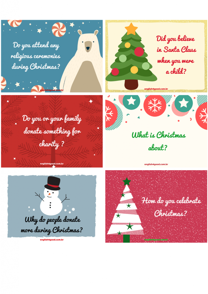 Christmas Conversation - English4Good - Flashcards