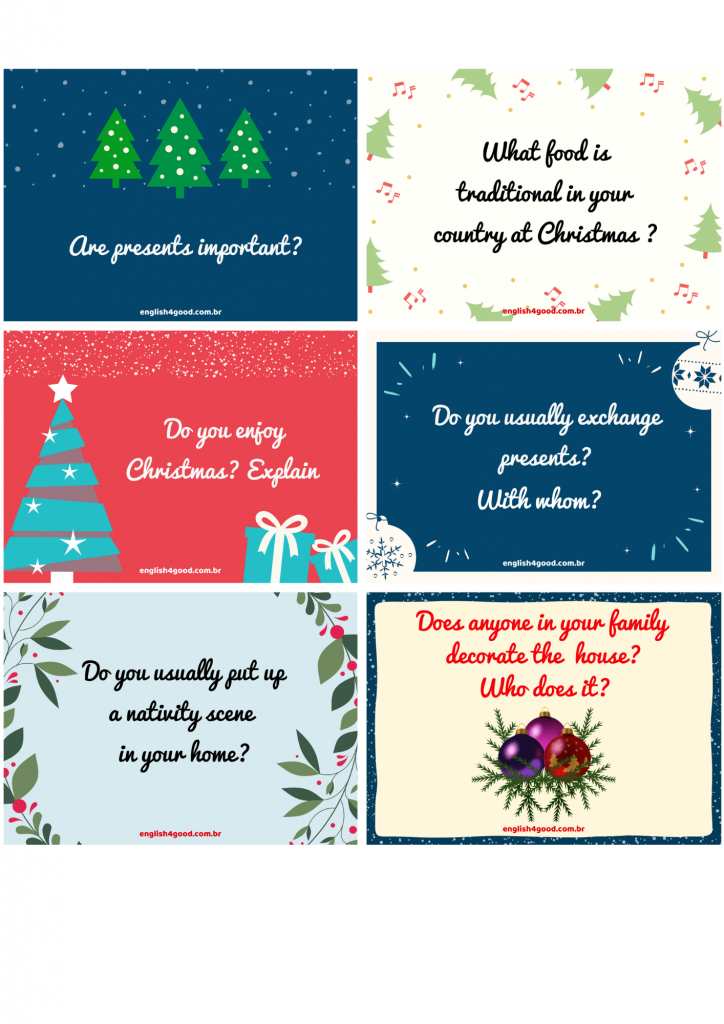 Christmas Conversation - English4Good - Flashcards