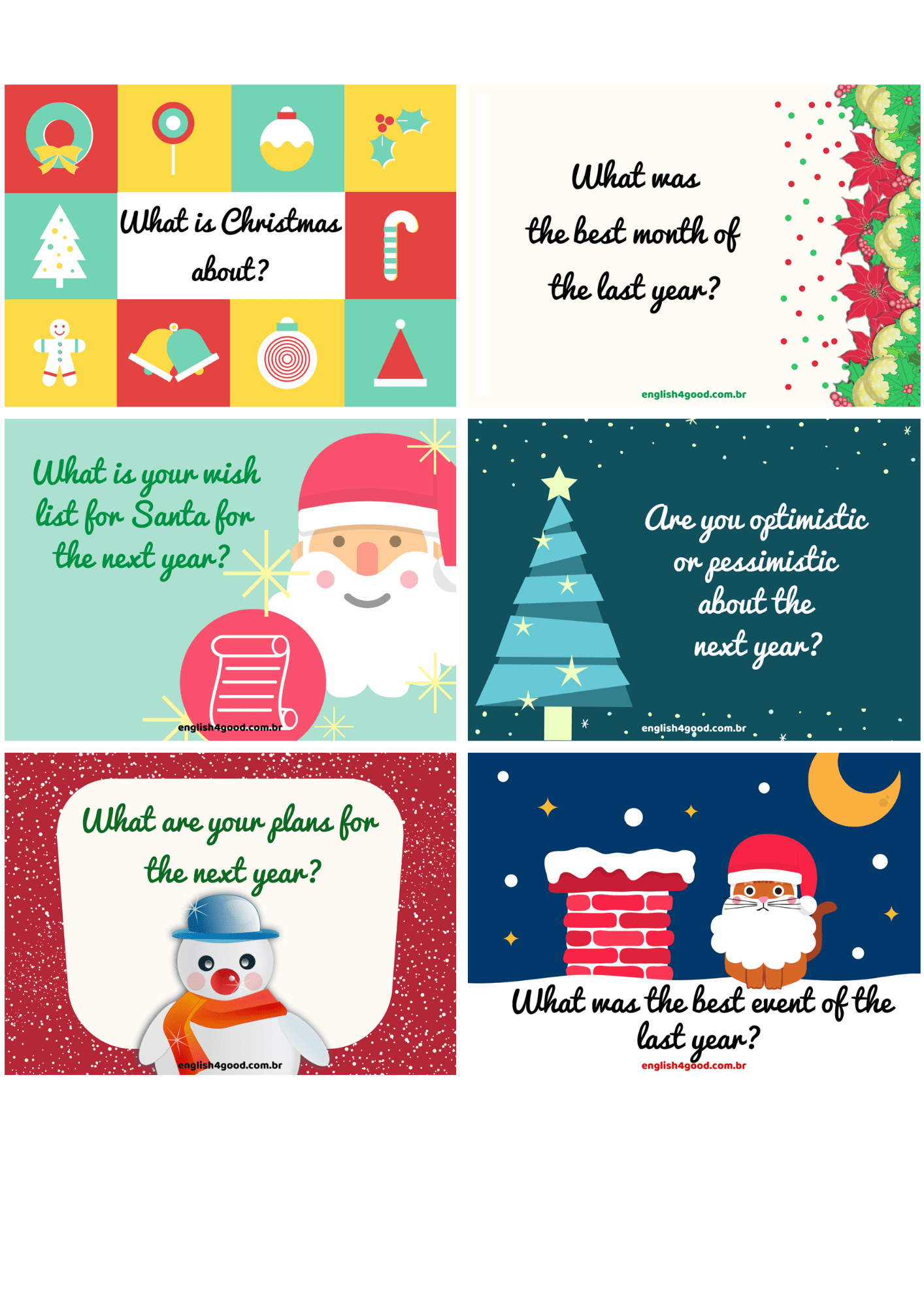 Christmas Conversation - English4Good - Flashcards