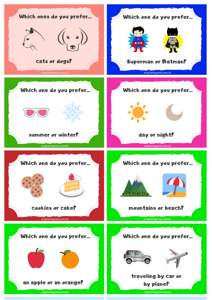 Which One Flashcards - English4Good - Grammar Practice