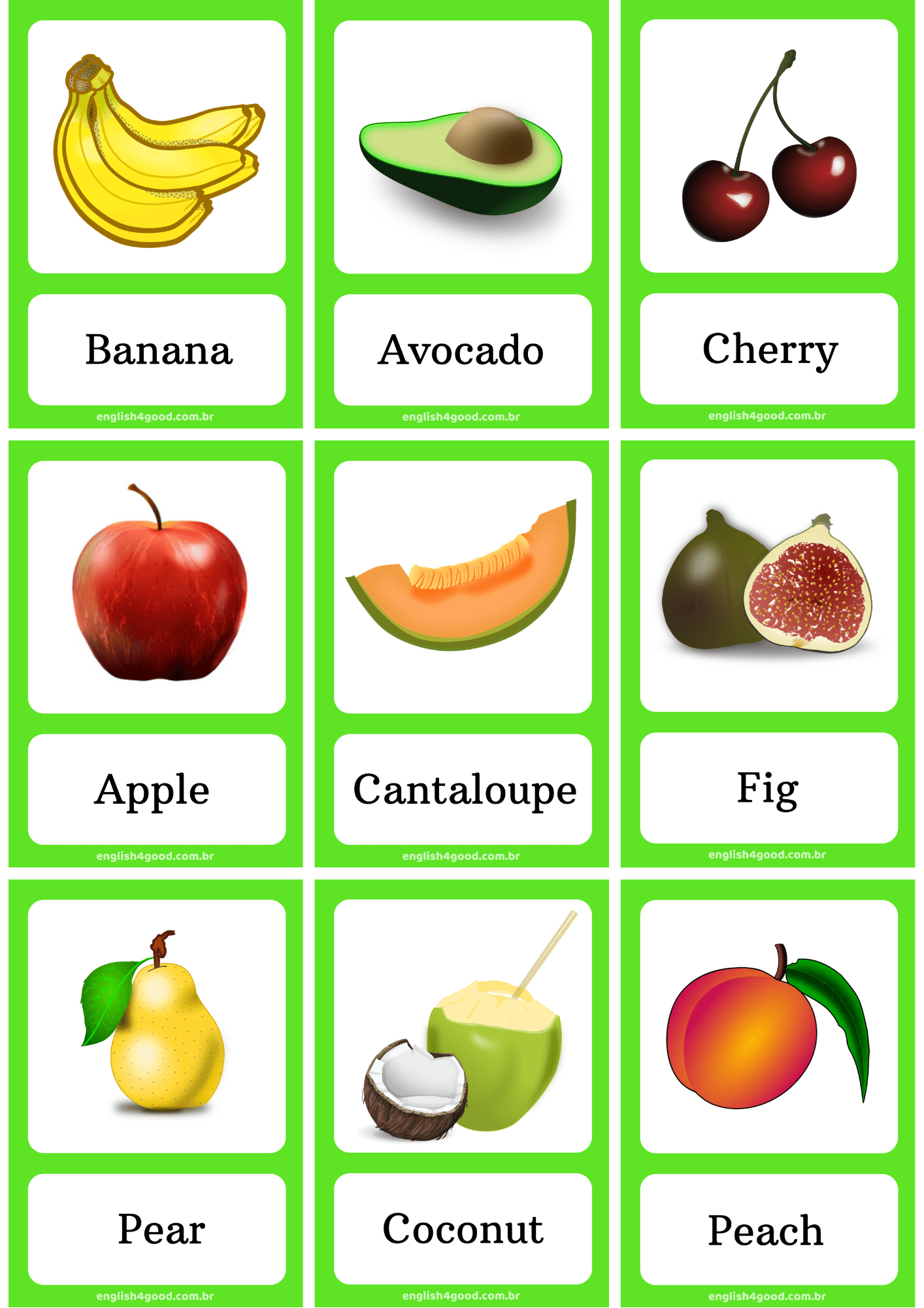 Fruit Flashcards For Kids Flashcards For Kids Flashcards Fruits ...