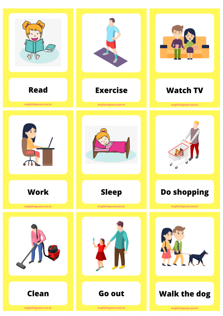 Routine Verbs Flashcards - English4Good - Vocabulary practice