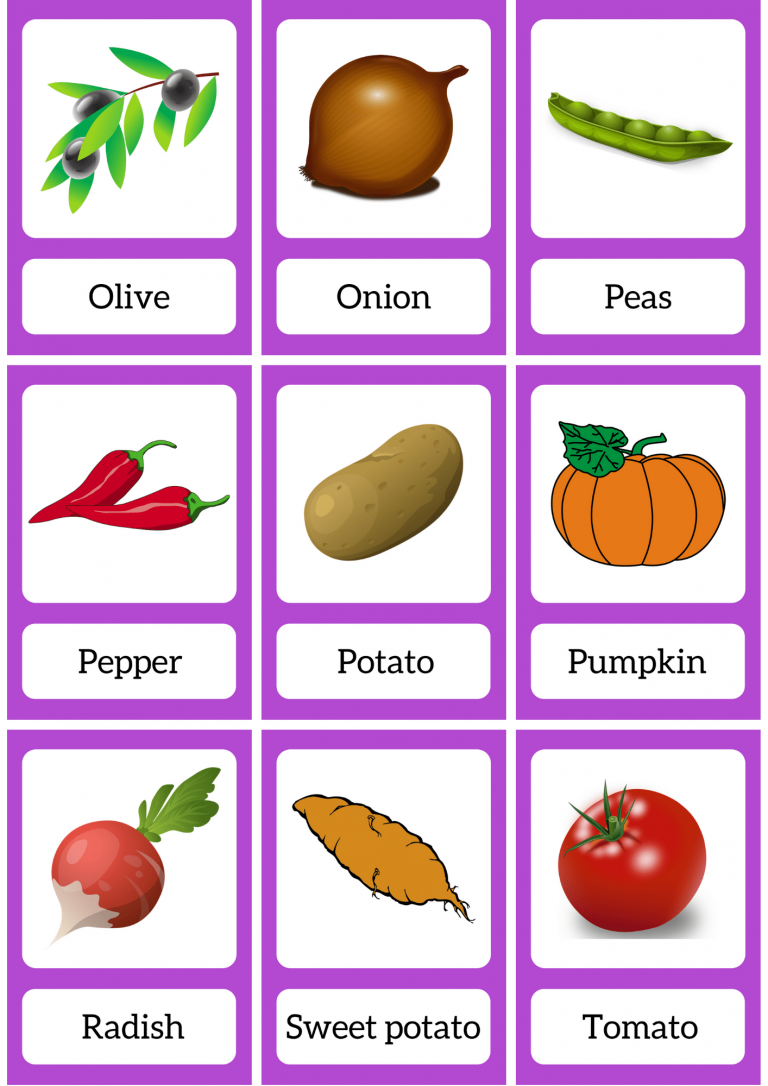 Vegetable Flashcards - English4Good - Vocabulary Practice